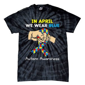 In April We Wear Blue Autism Awareness Tie-Dye T-Shirt