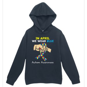 In April We Wear Blue Autism Awareness Urban Pullover Hoodie