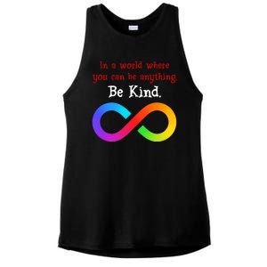 In A World Where You Can Be Everything Be Kind Ladies PosiCharge Tri-Blend Wicking Tank