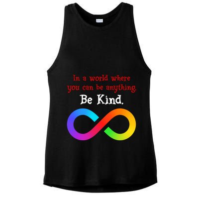 In A World Where You Can Be Everything Be Kind Ladies PosiCharge Tri-Blend Wicking Tank