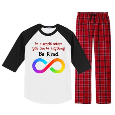 In A World Where You Can Be Everything Be Kind Raglan Sleeve Pajama Set