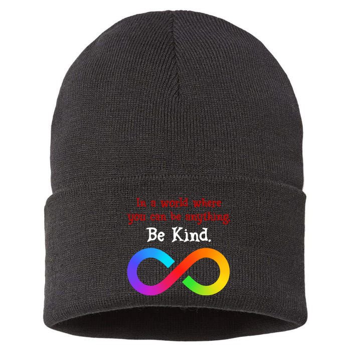 In A World Where You Can Be Everything Be Kind Sustainable Knit Beanie
