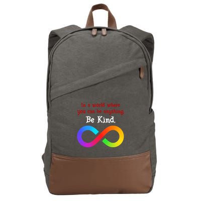 In A World Where You Can Be Everything Be Kind Cotton Canvas Backpack