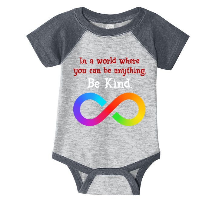 In A World Where You Can Be Everything Be Kind Infant Baby Jersey Bodysuit