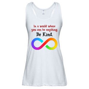 In A World Where You Can Be Everything Be Kind Ladies Essential Flowy Tank