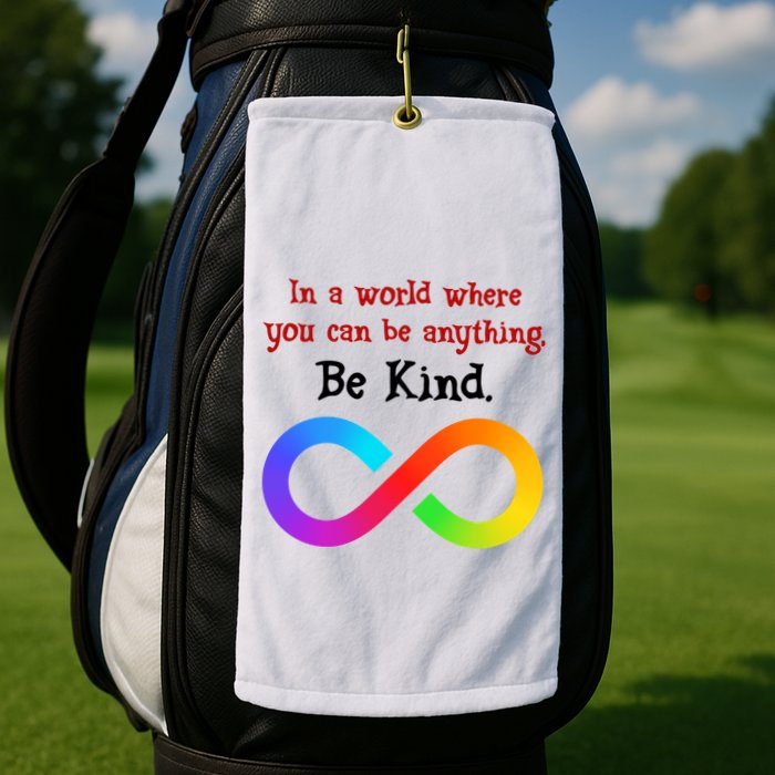 In A World Where You Can Be Everything Be Kind Golf Towel