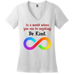 In A World Where You Can Be Everything Be Kind Women's V-Neck T-Shirt