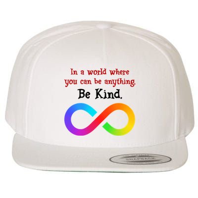 In A World Where You Can Be Everything Be Kind Wool Snapback Cap