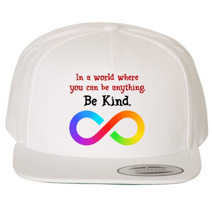 In A World Where You Can Be Everything Be Kind Wool Snapback Cap