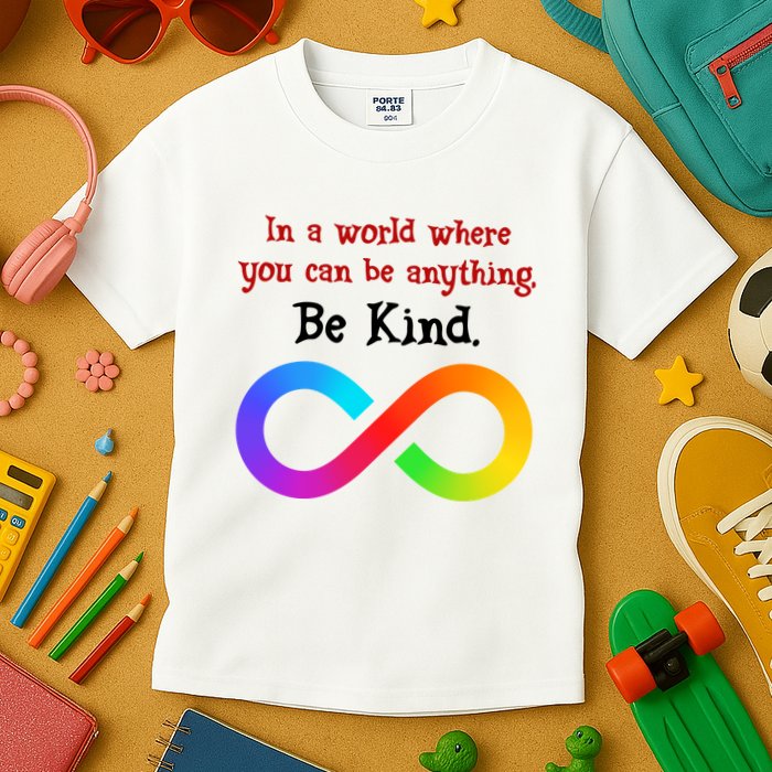 In A World Where You Can Be Everything Be Kind Kids T-Shirt