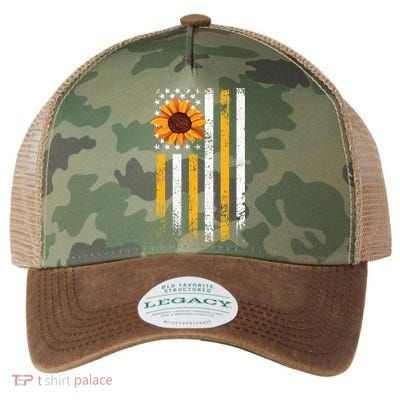 In A World Full Of Roses Be A Sunflower America Flag Cute Gift Legacy Tie Dye Trucker Hat