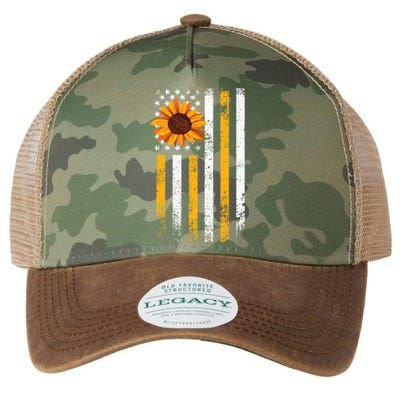 In A World Full Of Roses Be A Sunflower America Flag Cute Gift Legacy Tie Dye Trucker Hat