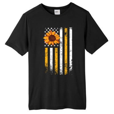 In A World Full Of Roses Be A Sunflower America Flag Cute Gift Tall Fusion ChromaSoft Performance T-Shirt