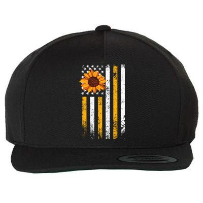 In A World Full Of Roses Be A Sunflower America Flag Cute Gift Wool Snapback Cap