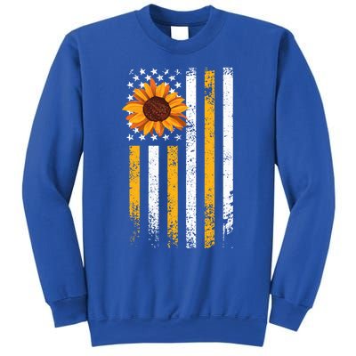 In A World Full Of Roses Be A Sunflower America Flag Cute Gift Sweatshirt