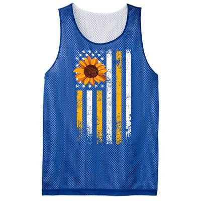 In A World Full Of Roses Be A Sunflower America Flag Cute Gift Mesh Reversible Basketball Jersey Tank