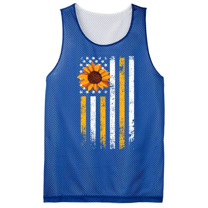 In A World Full Of Roses Be A Sunflower America Flag Cute Gift Mesh Reversible Basketball Jersey Tank