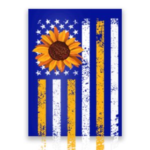 In A World Full Of Roses Be A Sunflower America Flag Cute Gift Poster