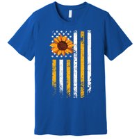 In A World Full Of Roses Be A Sunflower America Flag Cute Gift Premium T-Shirt