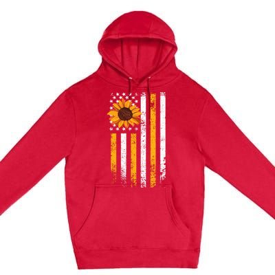 In A World Full Of Roses Be A Sunflower America Flag Cute Gift Premium Pullover Hoodie