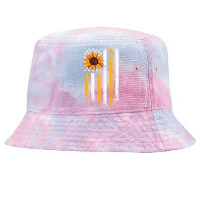 In A World Full Of Roses Be A Sunflower America Flag Cute Gift Tie-Dyed Bucket Hat