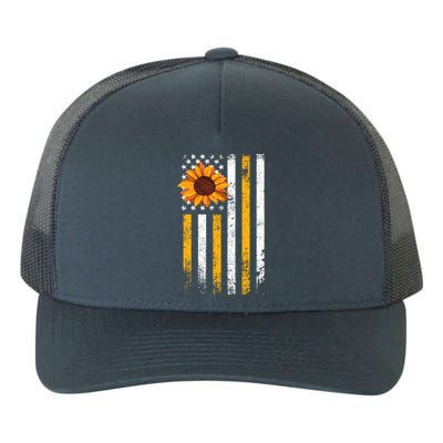 In A World Full Of Roses Be A Sunflower America Flag Cute Gift Yupoong Adult 5-Panel Trucker Hat