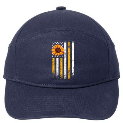 In A World Full Of Roses Be A Sunflower America Flag Cute Gift 7-Panel Snapback Hat