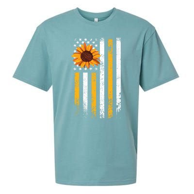 In A World Full Of Roses Be A Sunflower America Flag Cute Gift Sueded Cloud Jersey T-Shirt