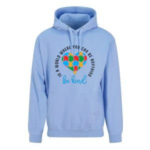 In A World Where You Can Be Anything Be Kind Autism Awareness Unisex Surf Hoodie