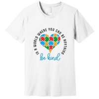 In A World Where You Can Be Anything Be Kind Autism Awareness Premium T-Shirt