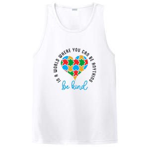 In A World Where You Can Be Anything Be Kind Autism Awareness PosiCharge Competitor Tank