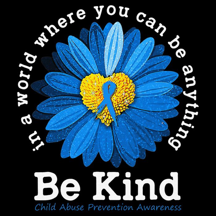 In April We Wear Blue Child Abuse Prevention Awareness Drawstring Bag