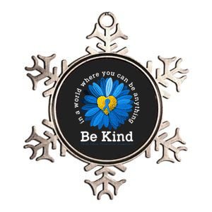 In April We Wear Blue Child Abuse Prevention Awareness Metallic Star Ornament