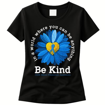 In April We Wear Blue Child Abuse Prevention Awareness Womens T-Shirt
