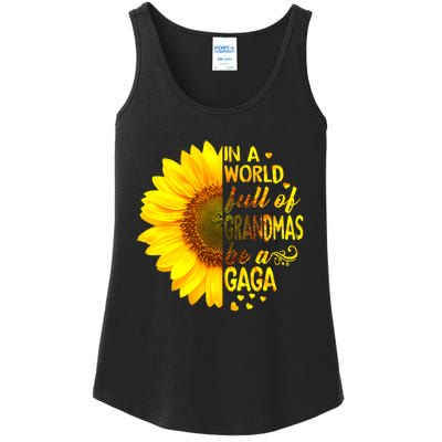 In A World Full Of Grandmas Be Gaga Sunflower Ladies Essential Tank