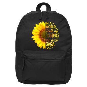 In A World Full Of Grandmas Be Gaga Sunflower 16 in Basic Backpack