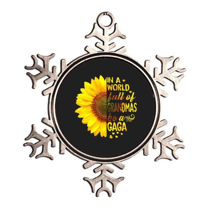 In A World Full Of Grandmas Be Gaga Sunflower Metallic Star Ornament