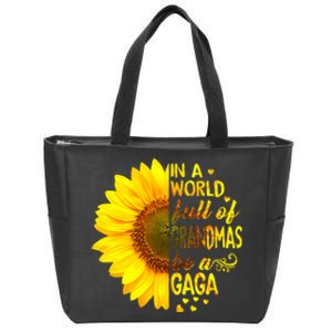 In A World Full Of Grandmas Be Gaga Sunflower Zip Tote Bag