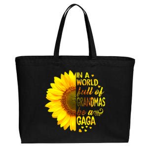 In A World Full Of Grandmas Be Gaga Sunflower Cotton Canvas Jumbo Tote