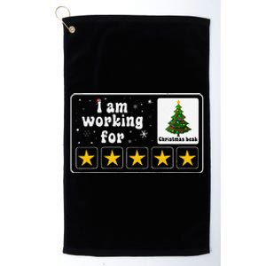 I Am Working For Christmas Break 5 Stars Xmas Tree Platinum Collection Golf Towel