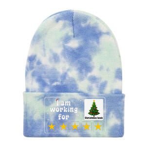 I Am Working For Christmas Break 5 Stars Xmas Tree Tie Dye 12in Knit Beanie