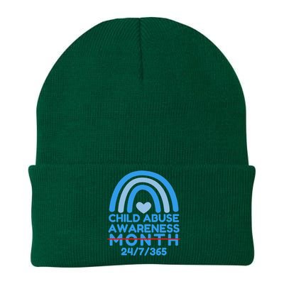 In April We Wear Blue Cool Child Abuse Prevention Awareness (2) Knit Cap Winter Beanie