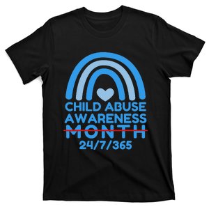 In April We Wear Blue Cool Child Abuse Prevention Awareness (2) T-Shirt