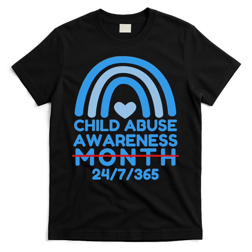 In April We Wear Blue Cool Child Abuse Prevention Awareness (2) T-Shirt