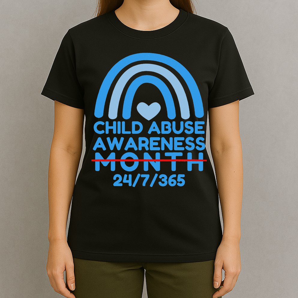 In April We Wear Blue Cool Child Abuse Prevention Awareness (2) T-Shirt