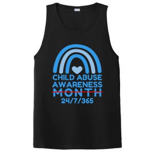 In April We Wear Blue Cool Child Abuse Prevention Awareness (2) PosiCharge Competitor Tank