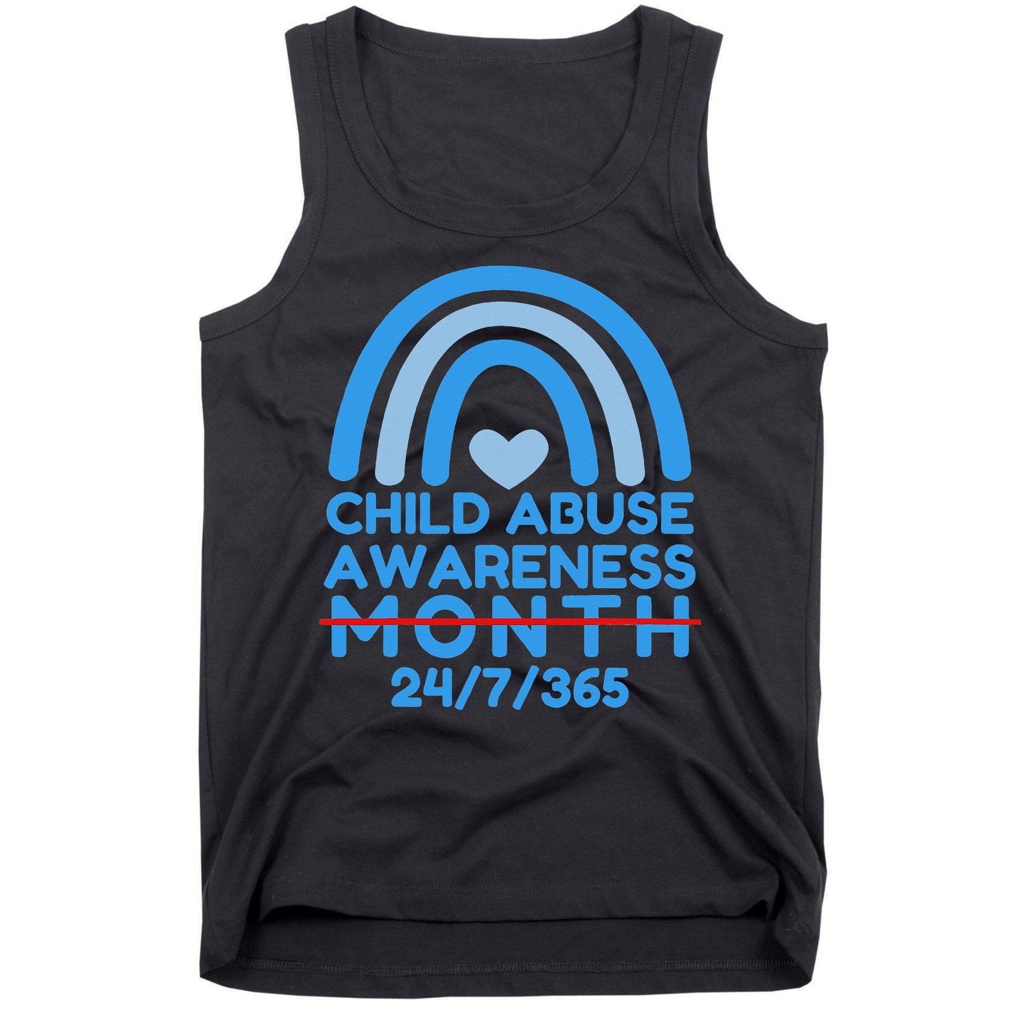 In April We Wear Blue Cool Child Abuse Prevention Awareness (2) Tank Top