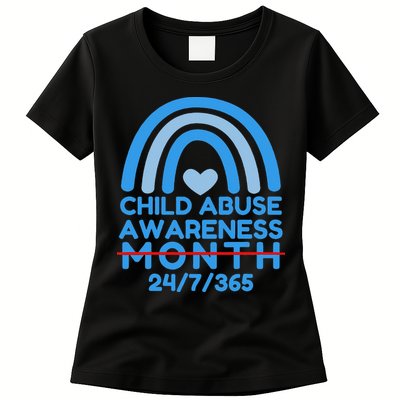 In April We Wear Blue Cool Child Abuse Prevention Awareness (2) Womens T-Shirt