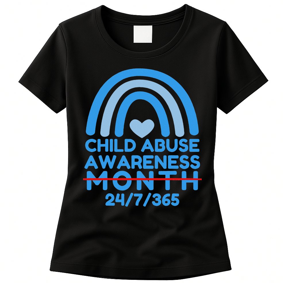 In April We Wear Blue Cool Child Abuse Prevention Awareness (2) Womens T-Shirt