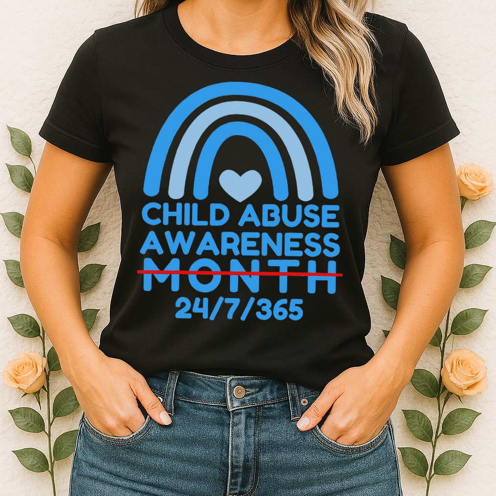 In April We Wear Blue Cool Child Abuse Prevention Awareness (2) Womens T-Shirt